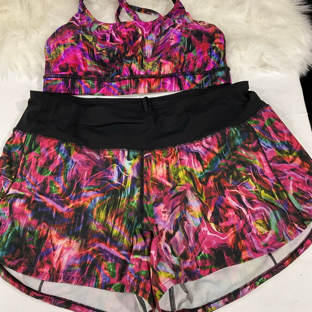 Lululemon Speed Up Running Shorts and Sports Bra Size 8